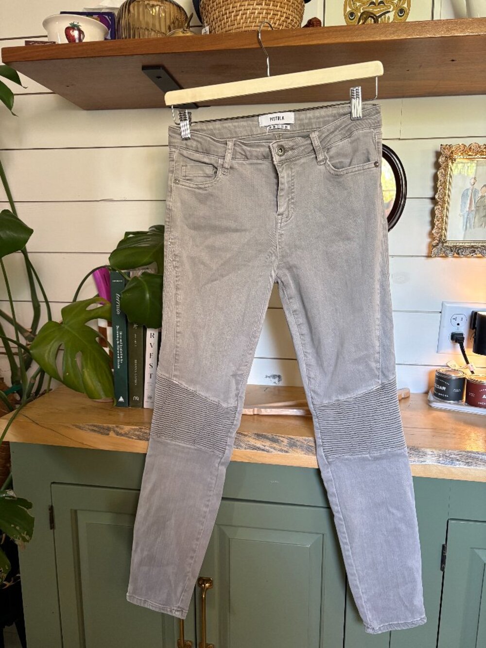 Pistola Moto Skinny Jeans – Light Gray – Size 28